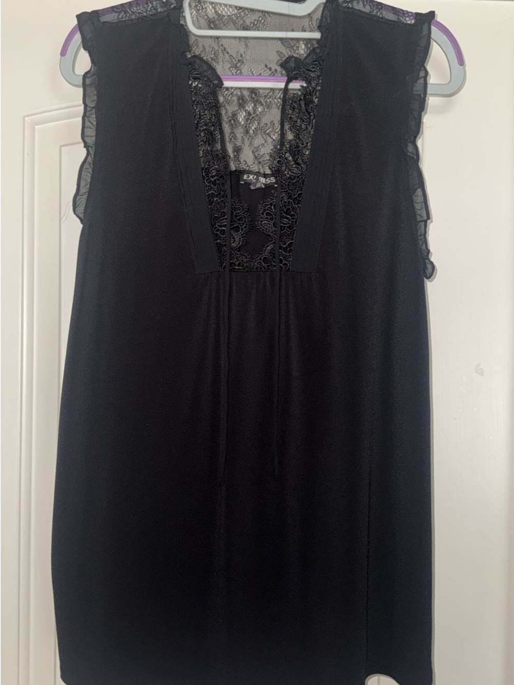 Express Black Lace-Trim Sleeveless Tank